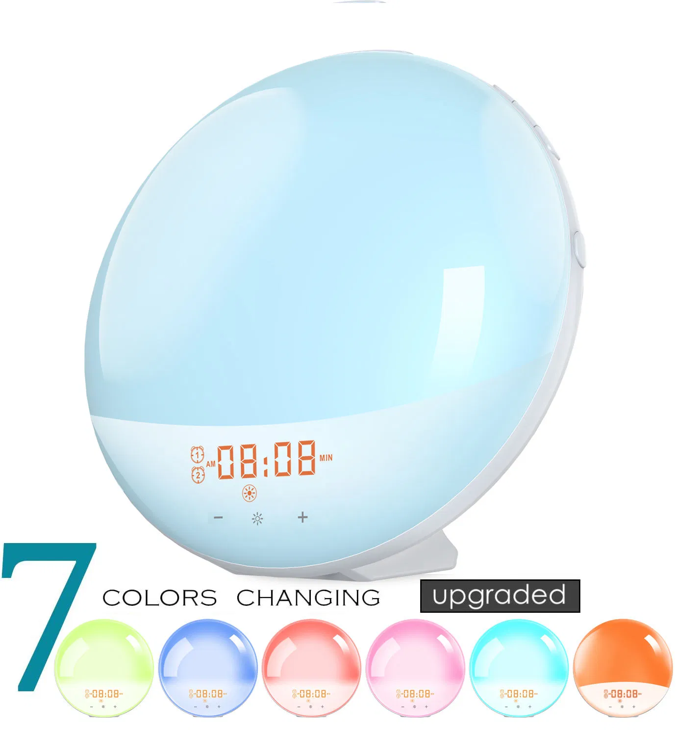 Sunrise Alarm Clock Wake up Liqht with Dual Alarms FM Radio, Snooze, Sleep Aid with 7 Nature Sounds, Alarm Clocks for Bedroom