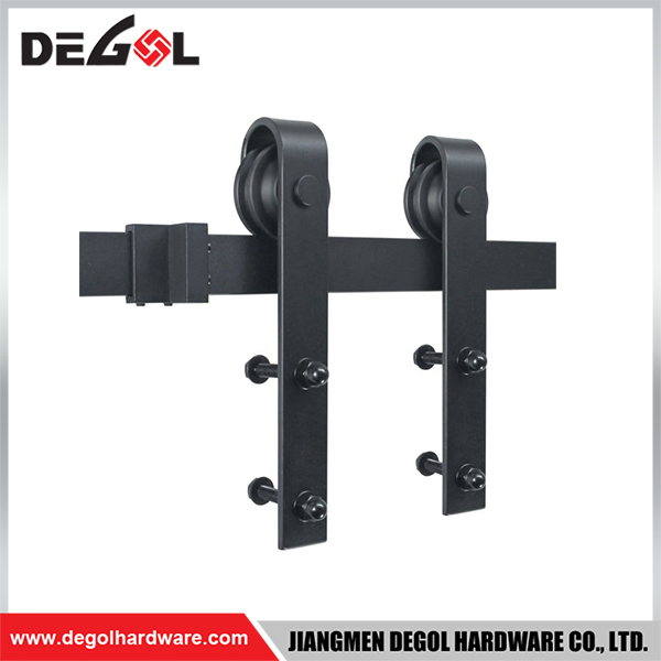 Black Color Steel Modern Wooden Sliding Barn Door Hardware System