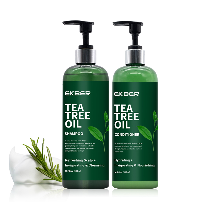 Private Label OEM ODM professional Sulfate Free Tea Tree Oil Shampoo and Conditioner for Itchy Dry Scalp