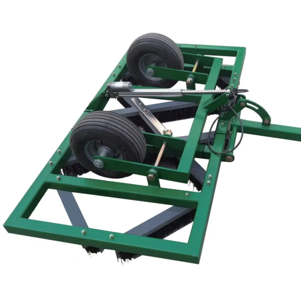 Adjustable Trailed Grass Brush for Efficient Lawn Debris Removal
