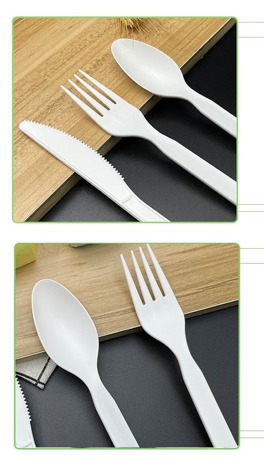 Eco-Friendly Food Grade PLA Cutlery Set Biodegradable Tableware Spoons Forks and Knives