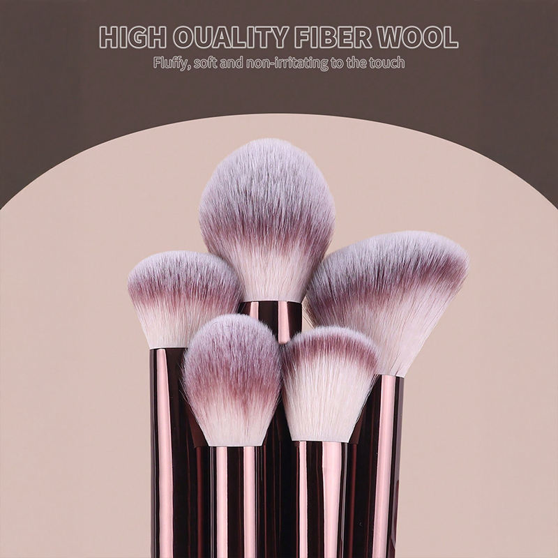 Professional Cruelty Free Synthetic Wooden Handle Foundation Blush Brow Eye Makeup Brush Set