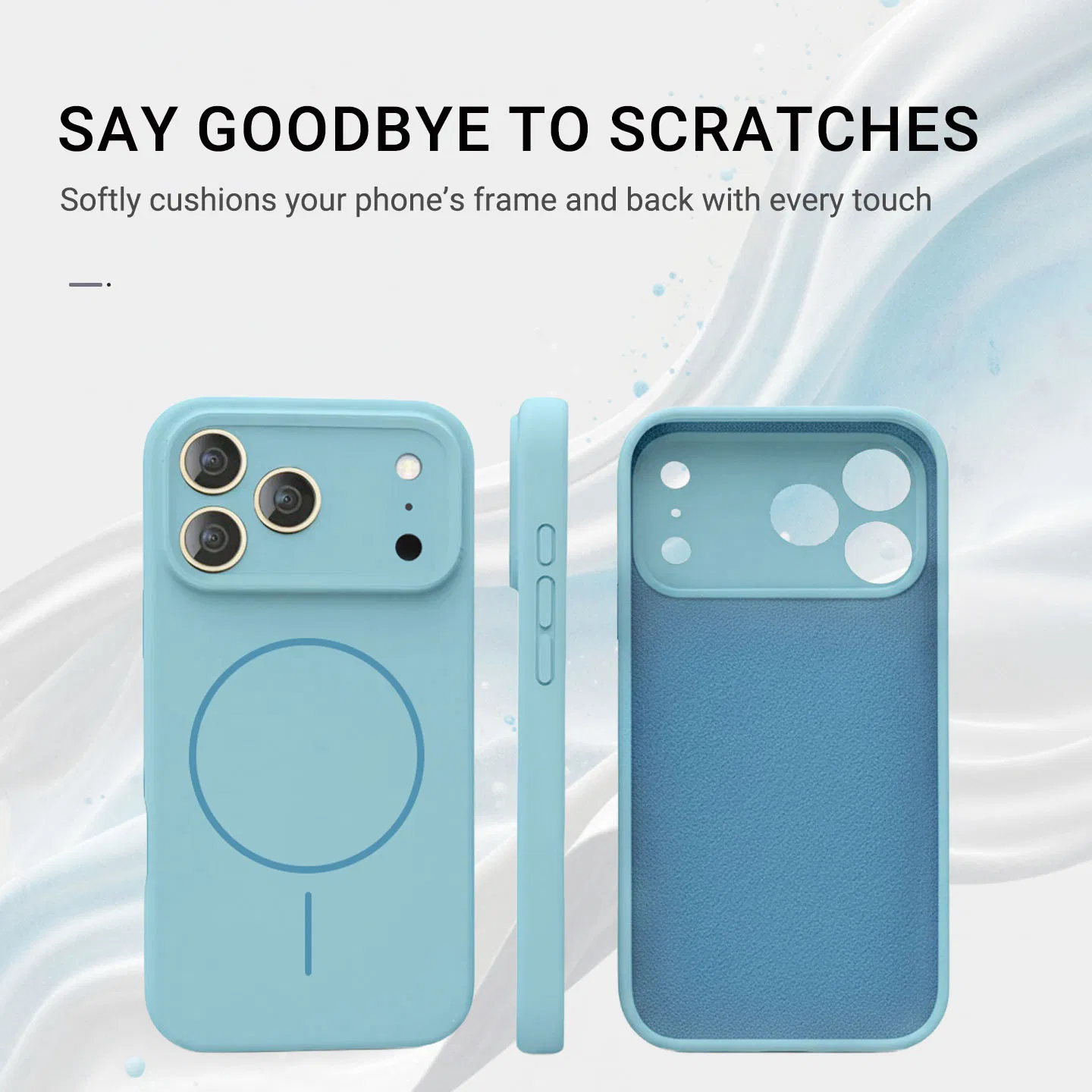 Factory Wholesale Custom Silicone Cell Phone Case with Magnetic Attachment for iPhone17promax