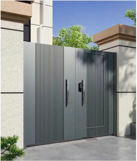 Wrought Iron Steel Swing Automatic Sliding Security Manual Fence Driveway Metal WPC Security Garden Morden Entrance Residential Galvanized Main Aluminum Gate
