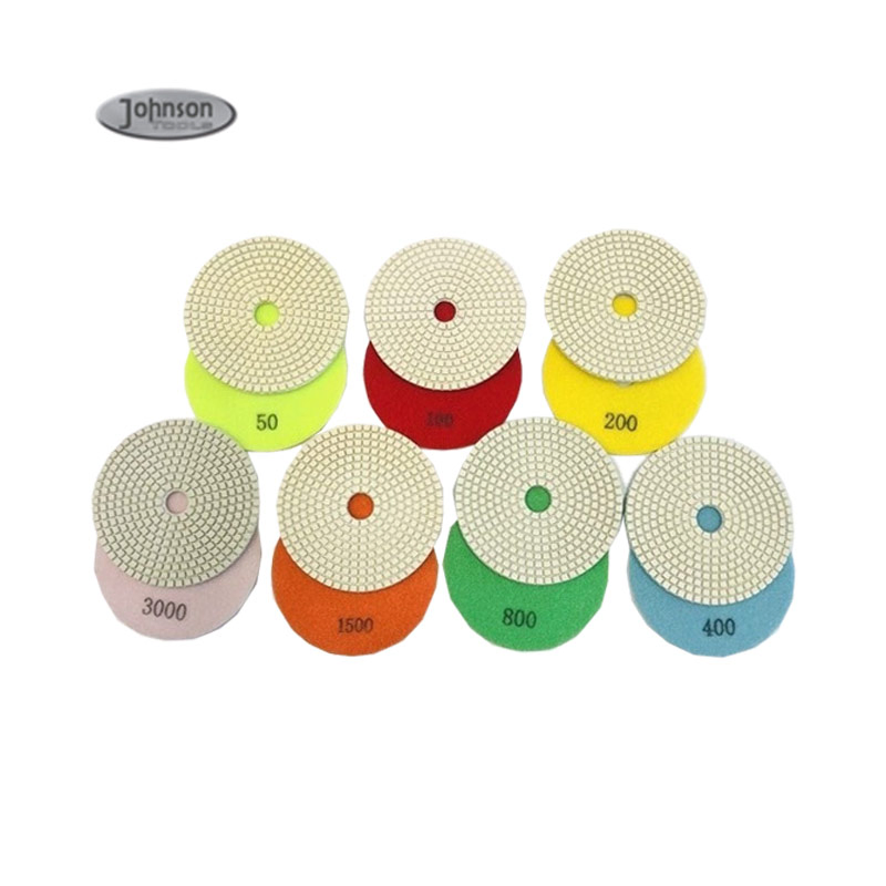 125mm Best Quality 7 Steps Wet White Diamond Polishing Pad for Granite Marble Quartz Stone Terrazzo Concrete Ceramic Tile
