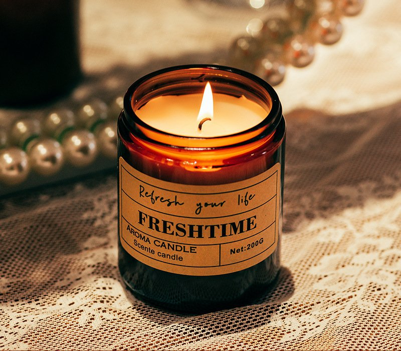 Tea Color Candle Home Perfume Essential Oil Light Luxury Glass Kit