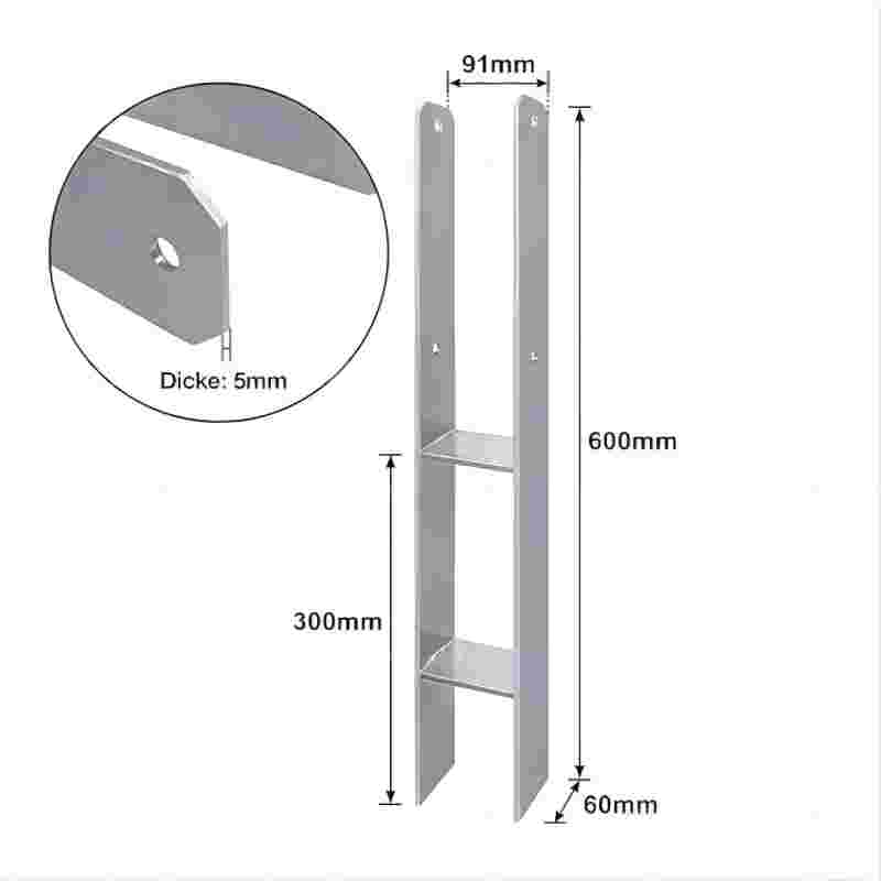 Besto H Form Anchor 600X91X5mm (LxWxT)