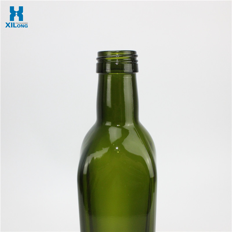 Olive Oil Bottle Green and Clear Square Glass Cooking Oil Dark Green 750ml Oil Bottle