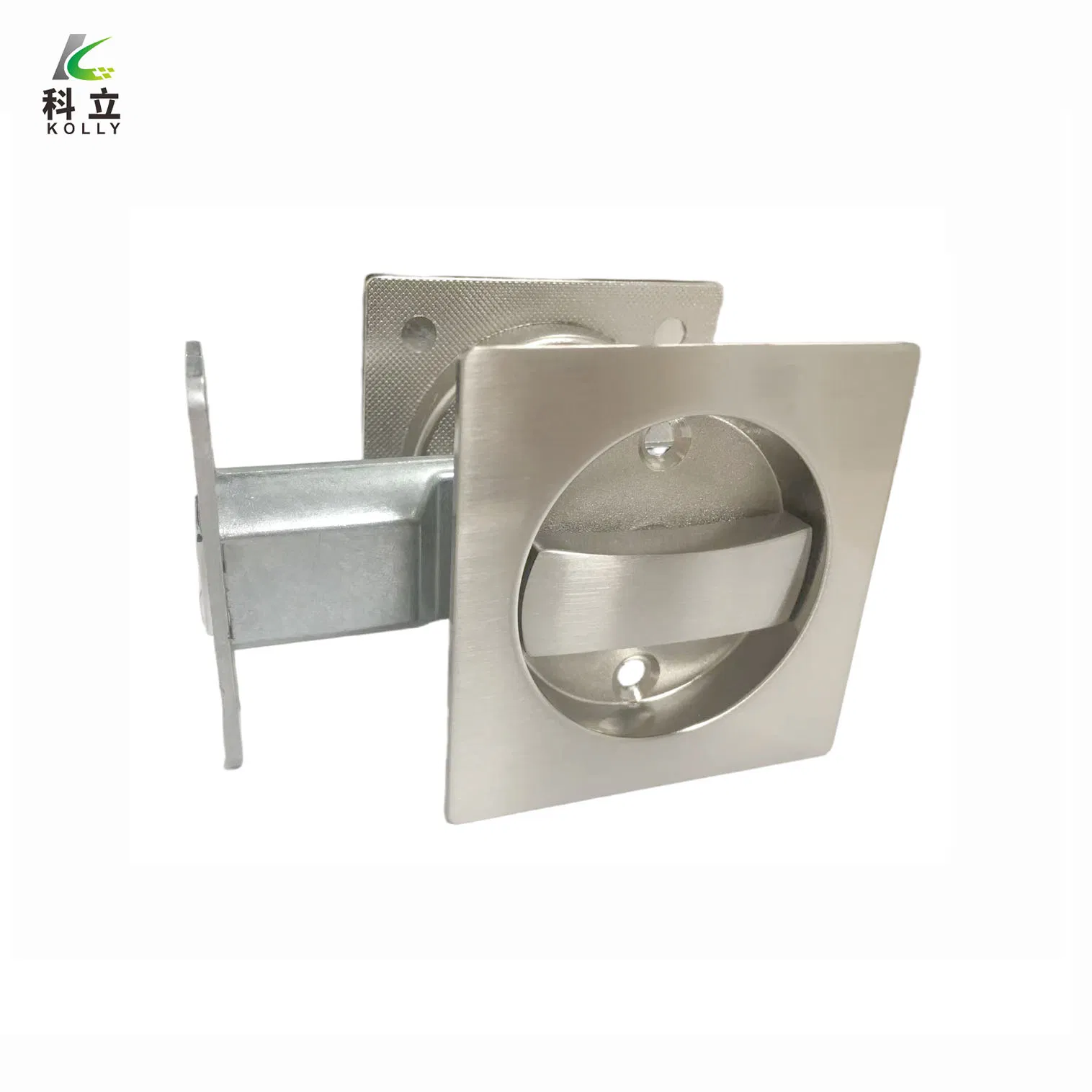 Premium Satin Nickel Flush Zinc Alloy Sliding Pocket Door Lock