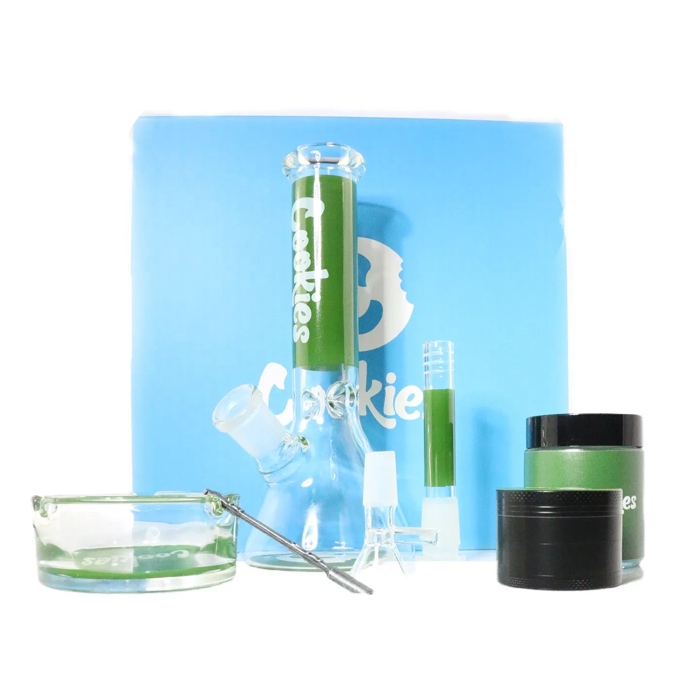 Glass Water Pipe Set Gift Smoking Set 7-Piece Set for Smoking Grinder Tray Jar