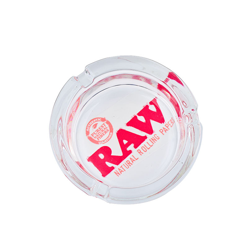 2024 Wholesale Raw Ashtray Glass Astray Custom Logo Round Crystal Glass Cigar Ashtray