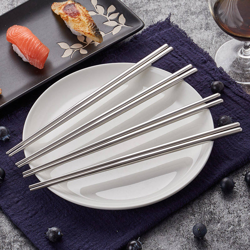 Chinese Stainless Steel Silver Metal Restaurant Chopsticks Set for Wedding