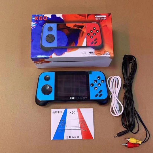X60 Handheld Game Player 3.5 Inch LCD Display Double-Rocker 6800 Classic Game Retro Mini Pocket Game Console MP4 Video Player