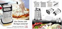 4-Sided Stainless Steel Box Grater with Detachable Storage Container