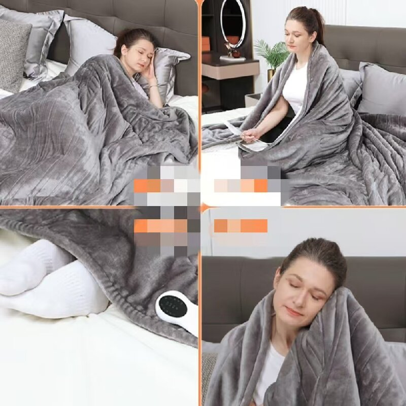 Electric Heated Blanket of Double Sided Flannel Super Soft Controller with Timer