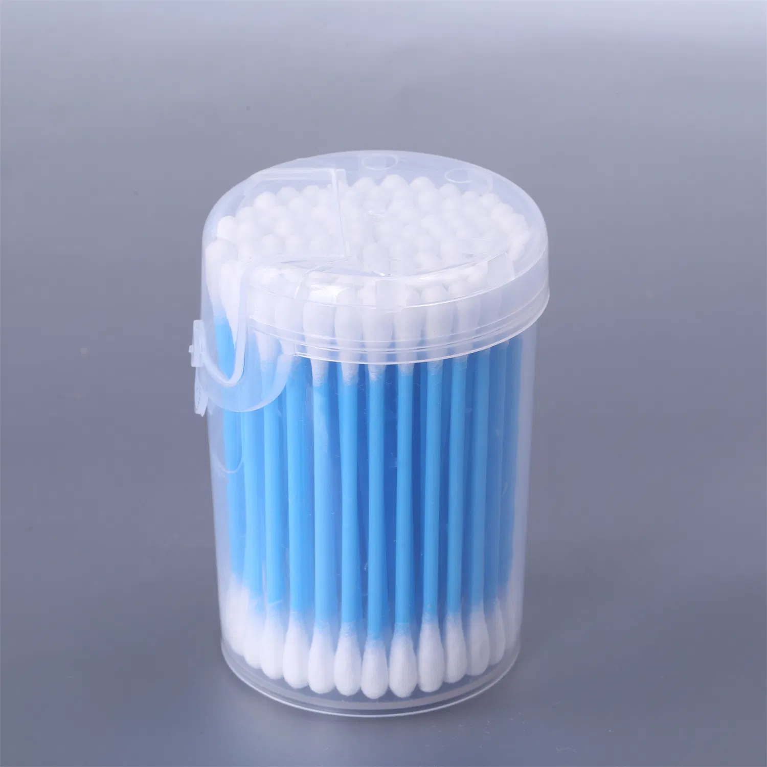 Disposable Double Round Head Plastic Swab for Make up in Plastic Container
