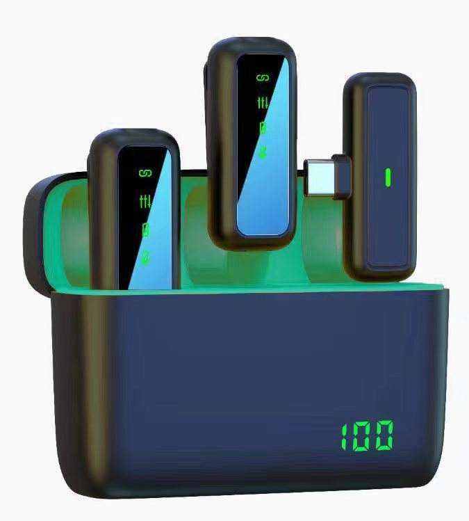 Wireless Lavalier Microphone Mobile Phone Mic with Digital Charging Case