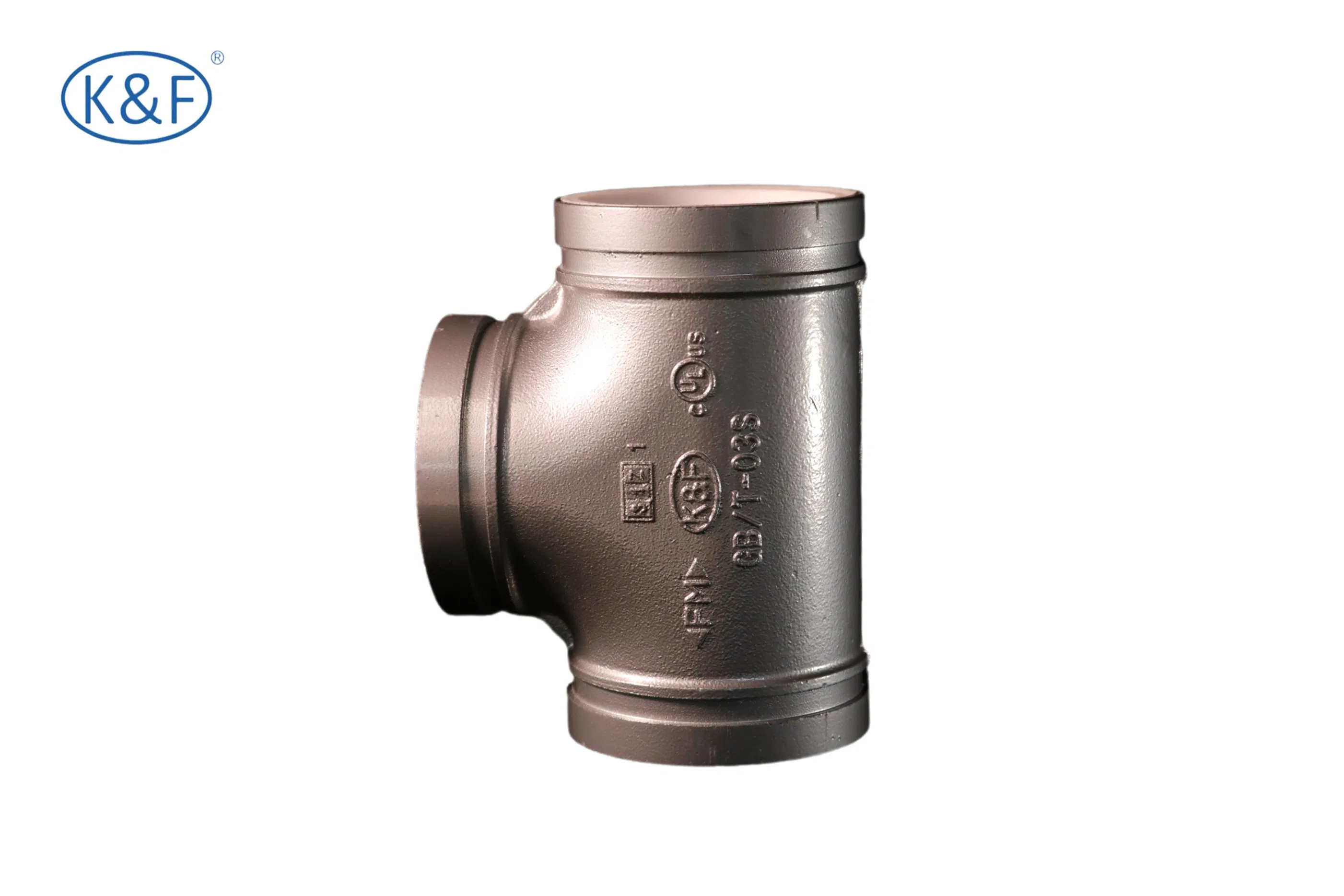 Kanaifu DN15 D. I. Ductile Iron Grooved Round Pipe Fitting Tee for Fire System