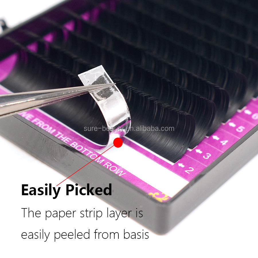 New 16rows Faux Lash Individual Eyelash Extension Lashes Dark Black Matte for Professionals Soft Natural Eyelash Extension