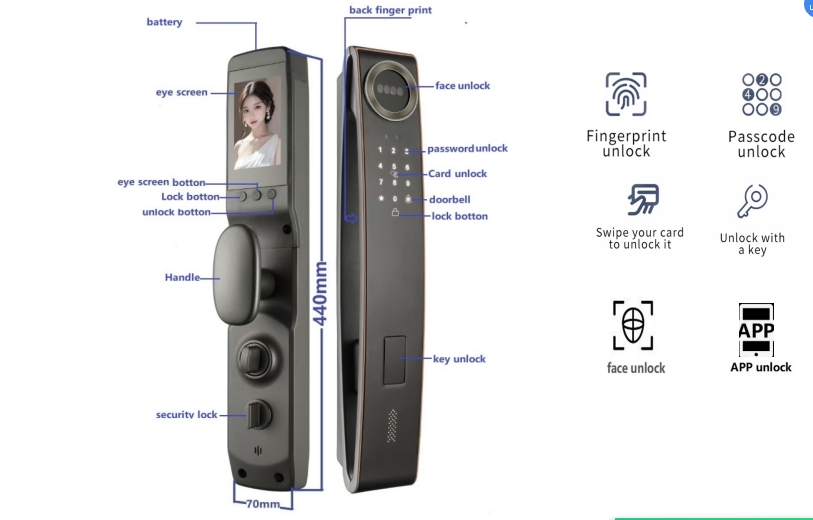 BLE Digital Touch Electronic Smart Door Locks Waterproof Outdoor Smart Lock with Fingerprint