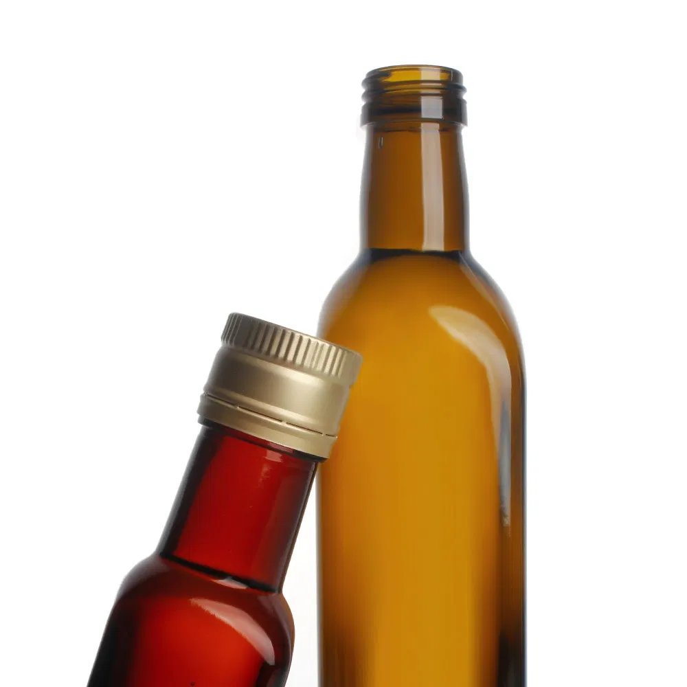 Stocked 750ml Classic Green Square/Round Shape Cooking Olive Oil Bottle with Aluminum Lid