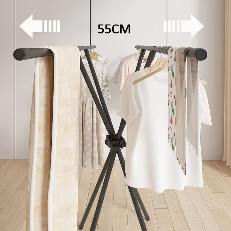 Sanipro Multi-Functional Bedroom Clothes Hanging Rack Storage Shelf Portable Balcony Foldable Laundry Drying Hanger