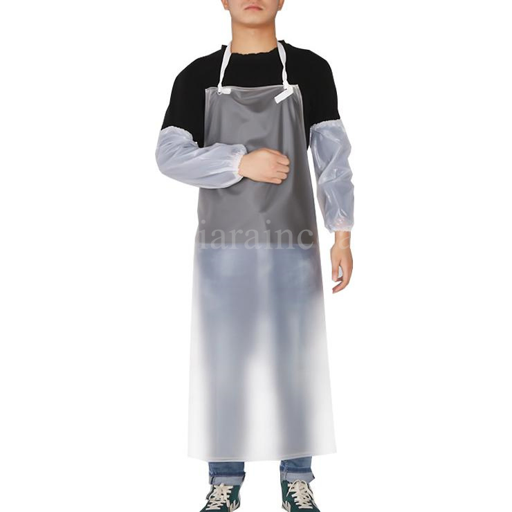 Restaurant Butcher Clean Kitchen Waterproof Chemical Resistant Transparent PVC Back Tie Apron