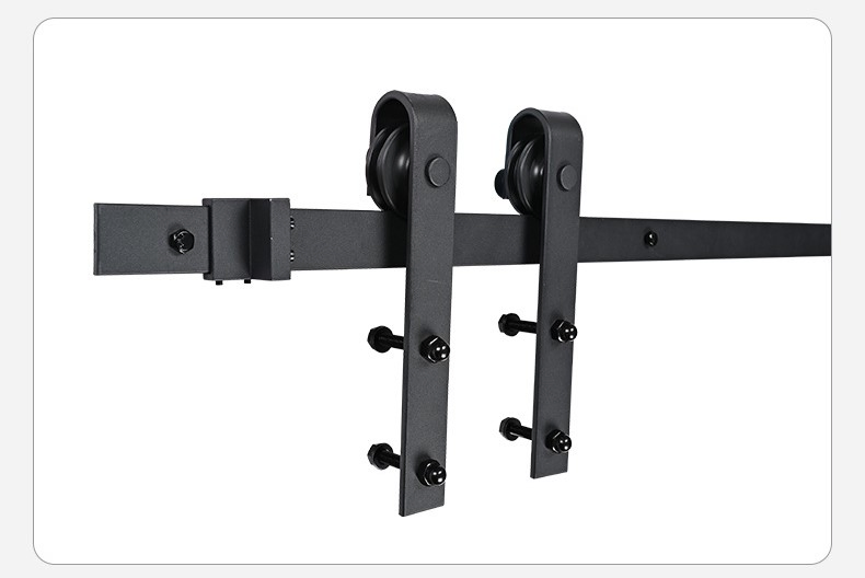 Wholesale Interior Wrought Jointed Sliding Carbon Steel Door Wood Barn Sliding Rail Door Hardware Kit