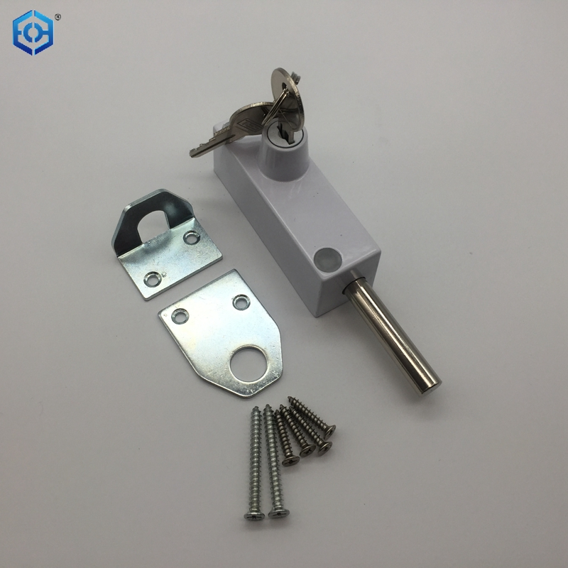 White Standard Security Door Pushbolt Lock Suitable for Aluminium Wooden Door