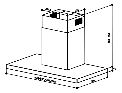 Manufacturer Supply T-Shaped Wall-Mounted Kitchen Range Hood