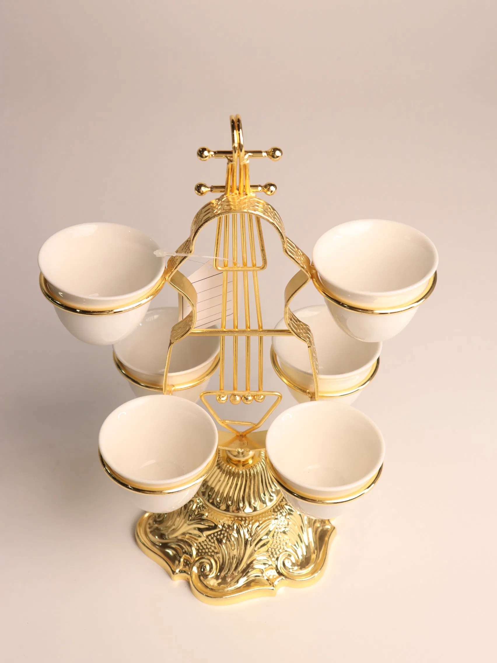 New High-End Gold-Plated Iron Strip with 6 Ceramic Cups