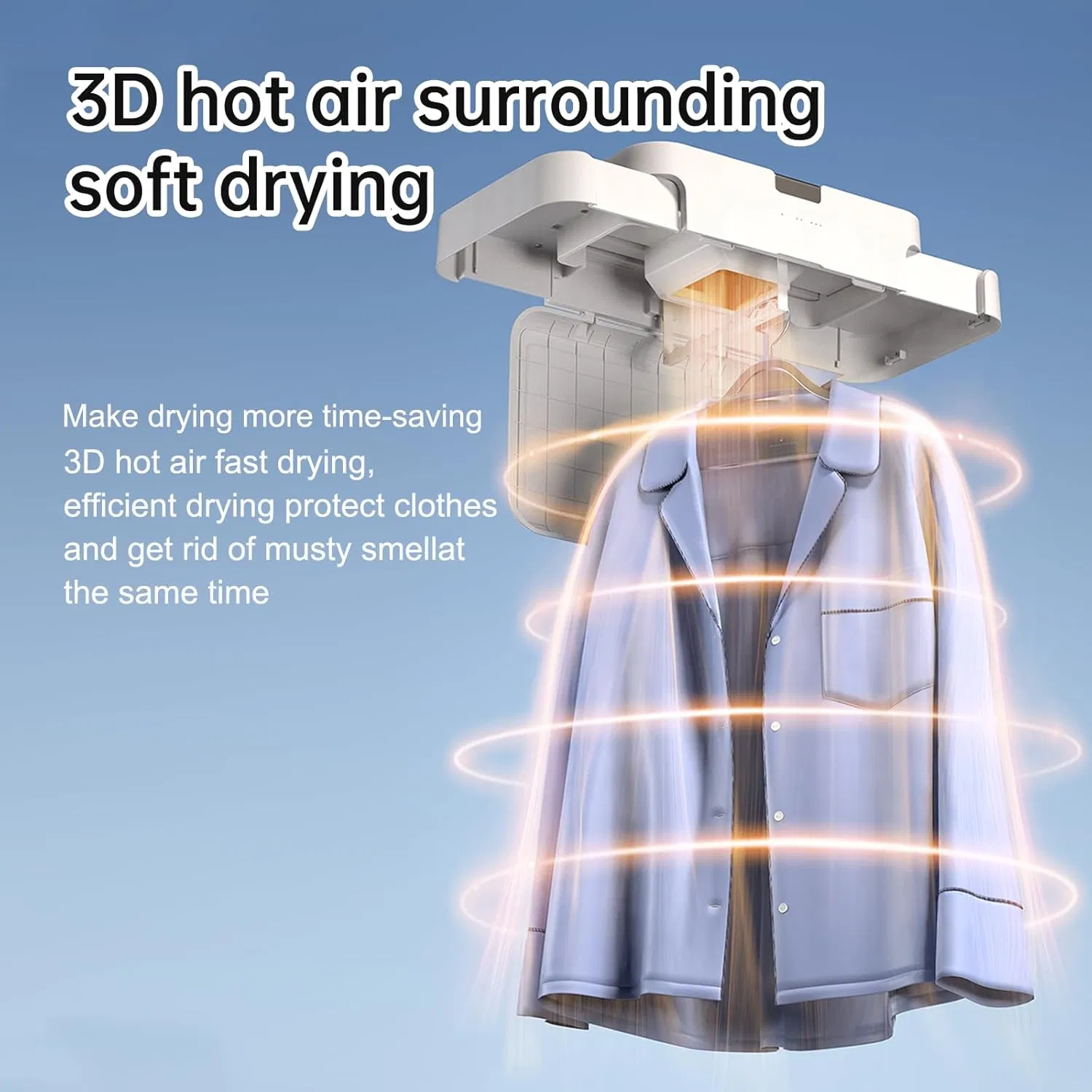 Ds-1088 Portable Dryer, 110V 1000W Electric Clothes Dryer Machine Double Layer Stackable Clothes Drying Rack for Apartments, RV, Laundry