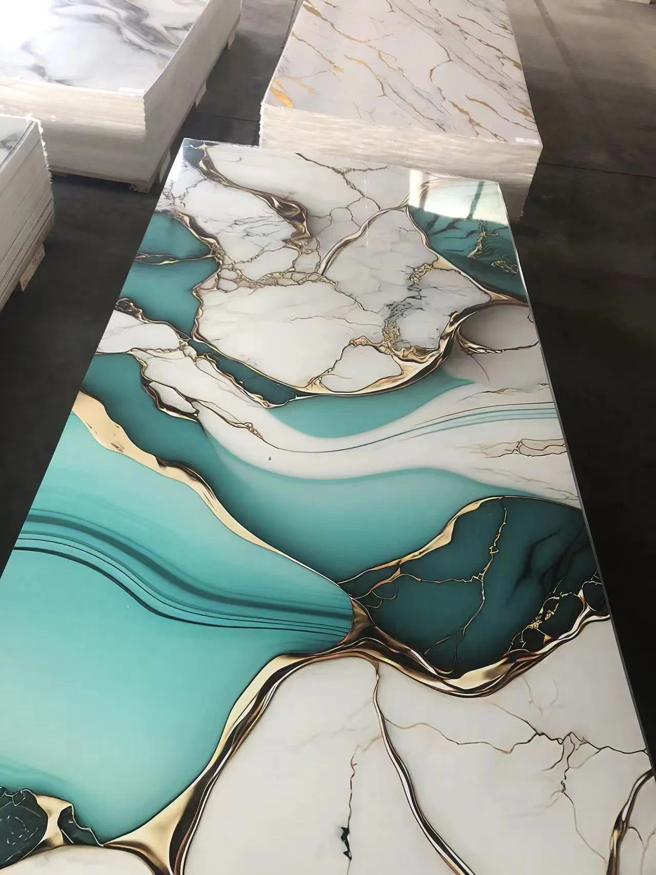 1220*2440*2.5 Home Decor UV High Glossy PVC Marble Sheet Used for Interior
