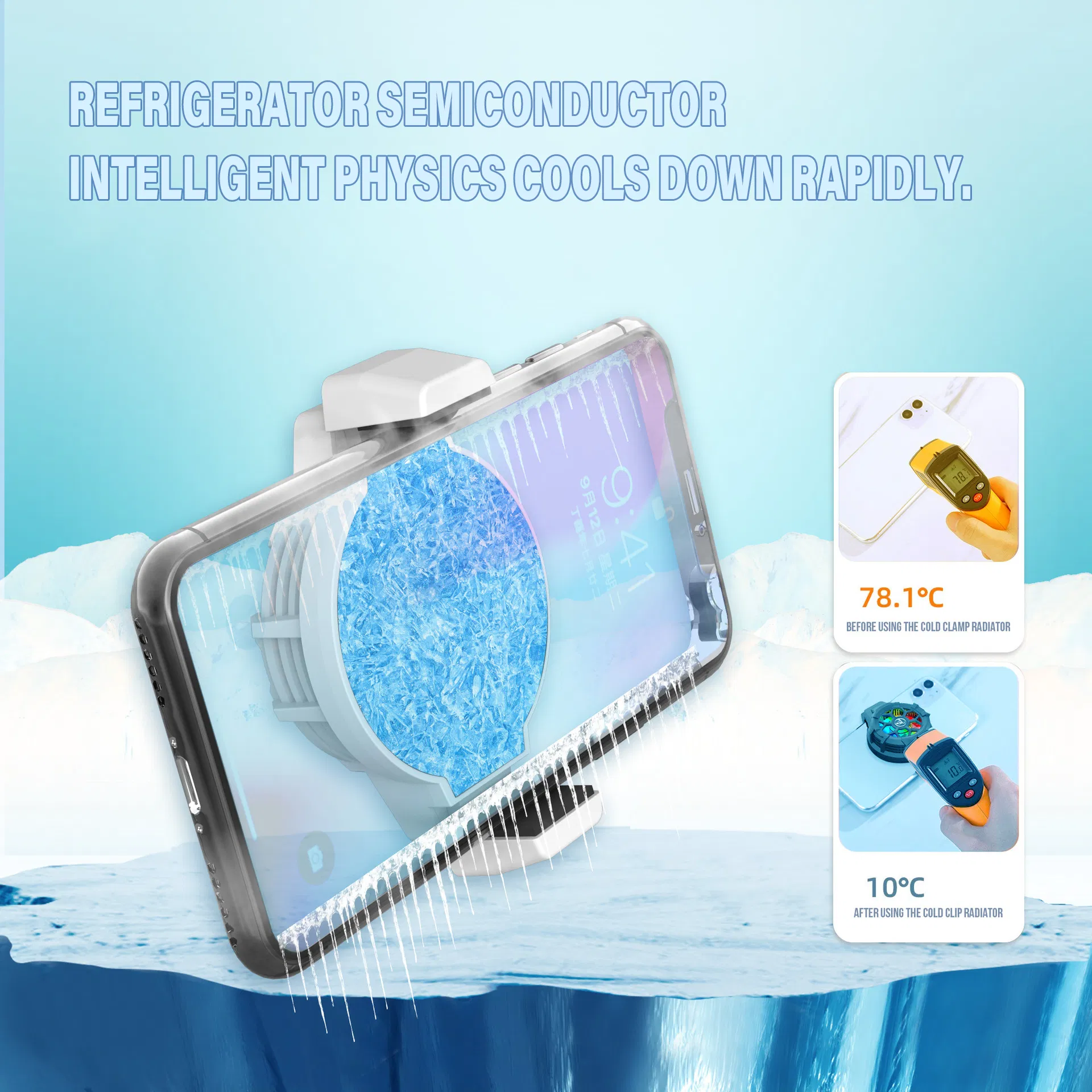 New P10 Game Cooling Fan Mobile Phone Radiator Gaming Cooler with RGB Backlight Gamepad Holder Stand