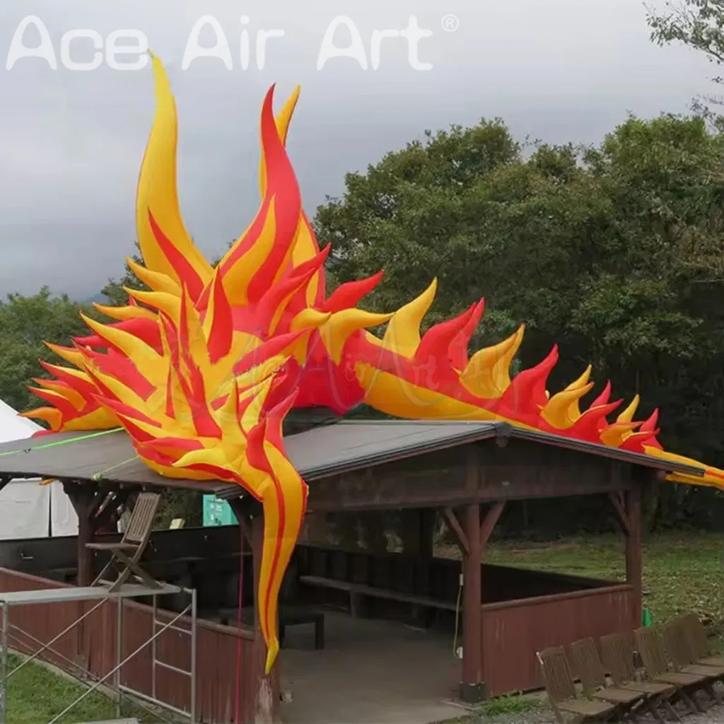 Inflatable Volcano Flame Balloon for Music Festival Rooftop Decoration for Festive