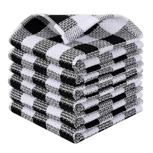 Microfiber Towel Soft Absorbent Dishcloth Kitchen Dish Rag Breathable Face Wash Towel Household Cleaning Cloth Wash Cloth Black&White