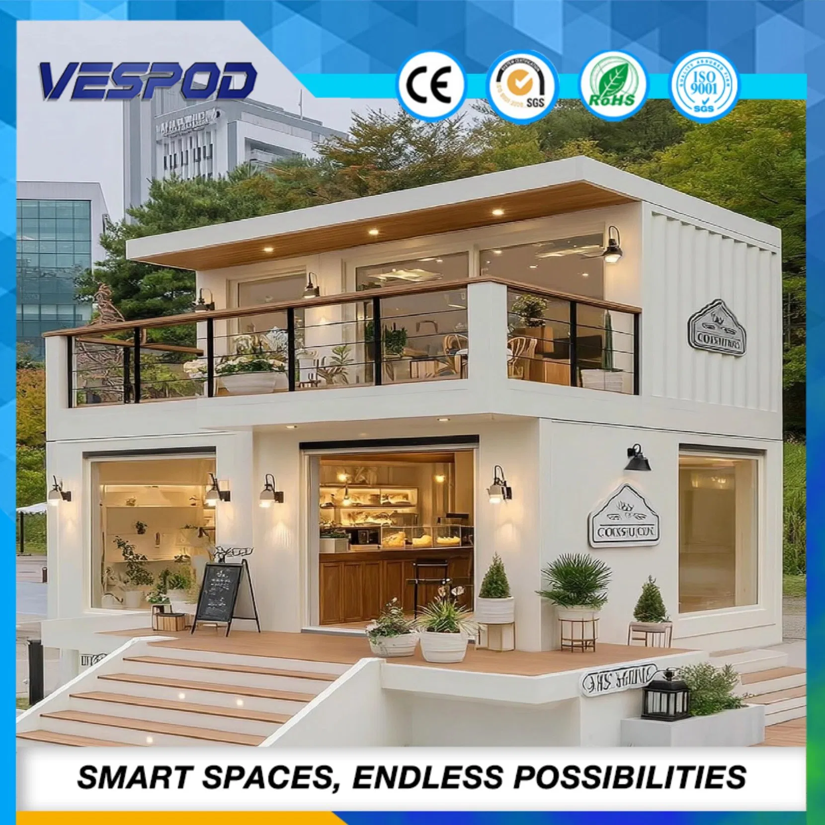 Portable Prefab House Mobile Prefabricated Shop for Quick Assembly and Transport