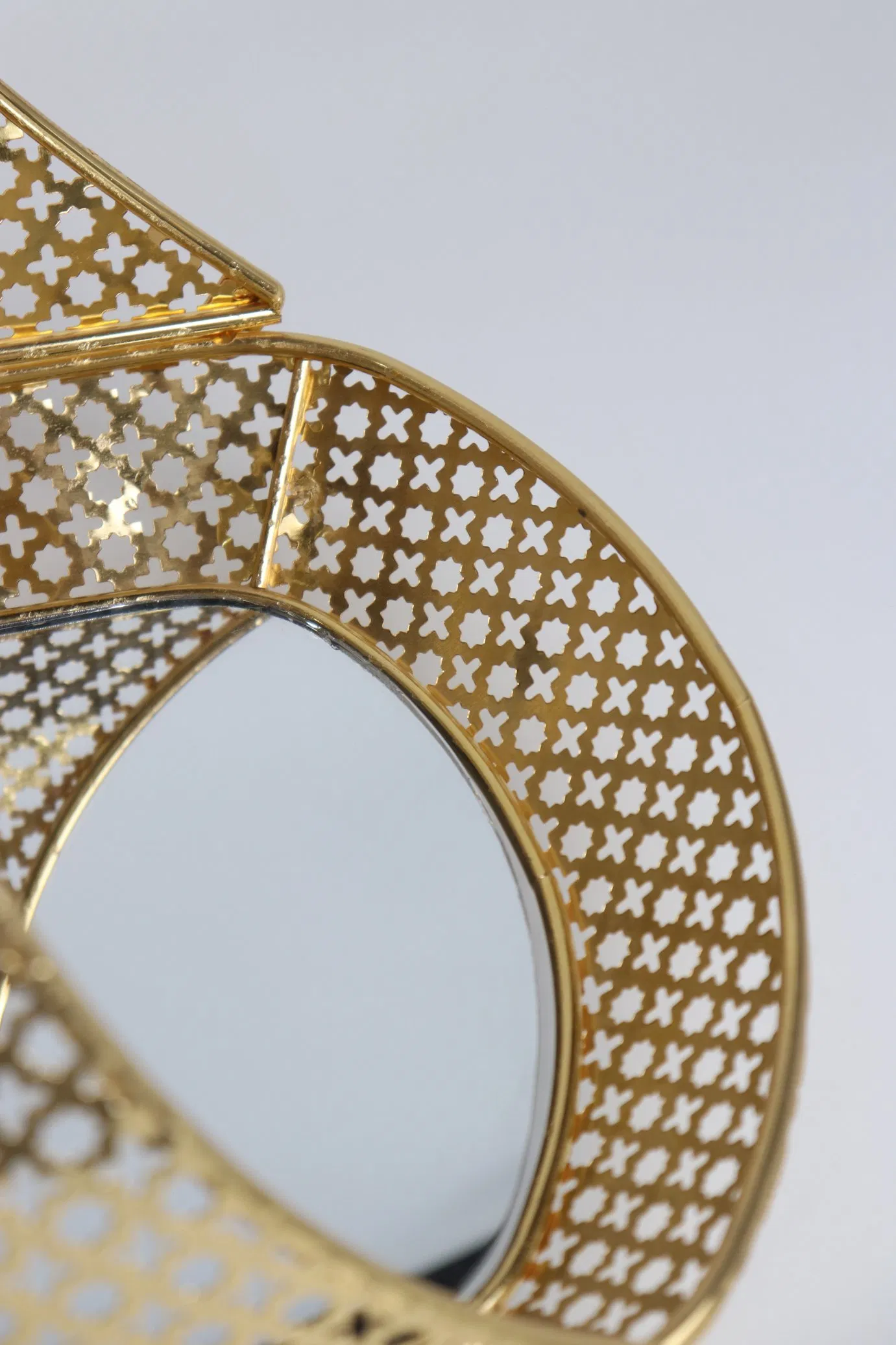 Gold Plated Wrought Iron with Glass Home Restaurant Candy Decoration Plate