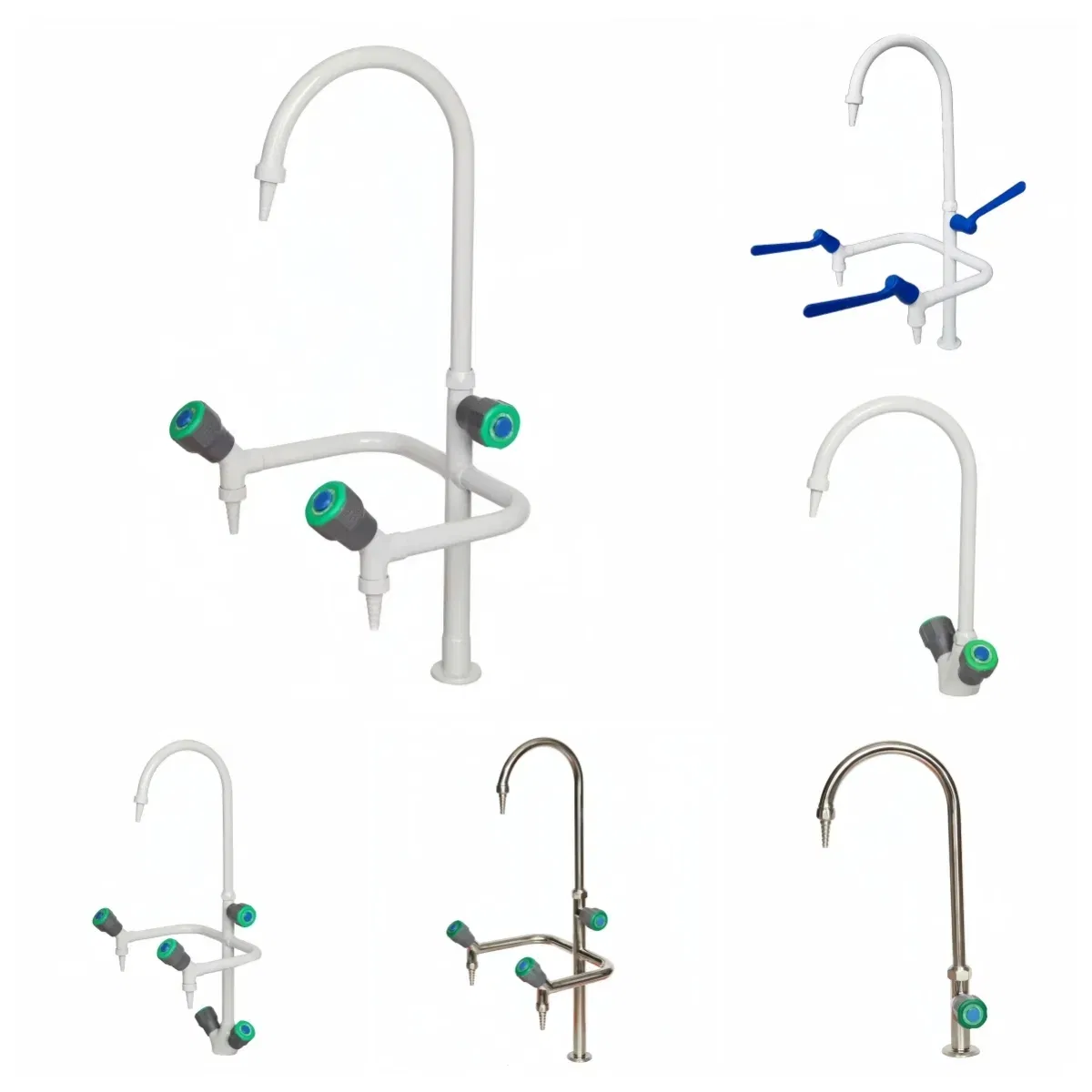 Laboratory Steel/Stainless Steel Triple Faucet Deck Mounted Swing Gooseneck Used for Different Types Laboratory