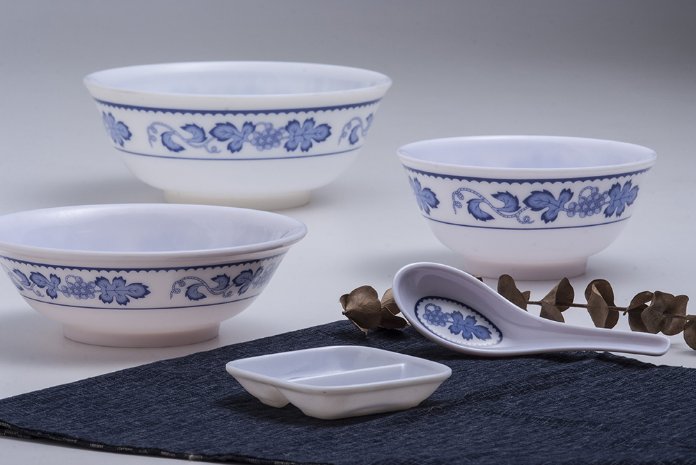 White Square Sauce Dish 2-Divided Sauce Dish Melamine Dish