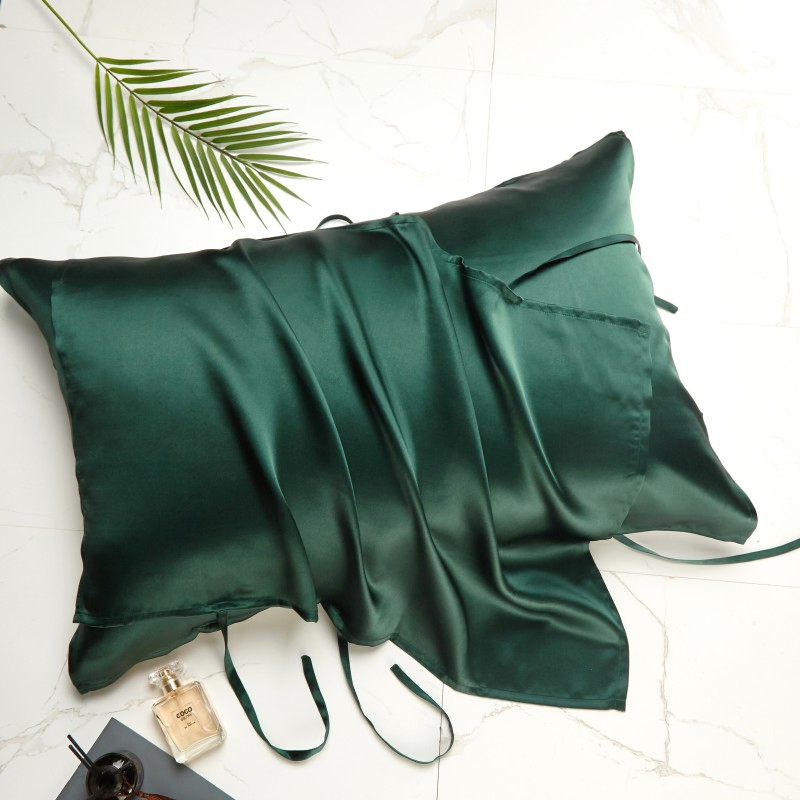 China Factory Zipper Style Mulberry Silk King Size Hot Sale Silk Pillowcase with Handmade