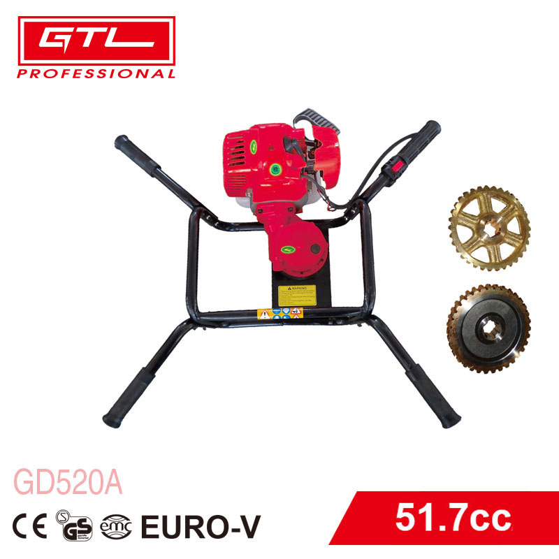 Garden 52.7cc 2HP 2-Stroke Engine Gasoline Ground Earth Auger Drill / Drilling Digger / Earth Augers / Post Hole Digger with Double Handle (GD520A)