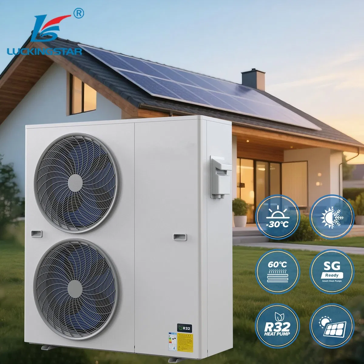 Factory Supply R32 Air Conditioner Smart WiFi Control Heating and Cooling Equipment Air to Water Heat Pump