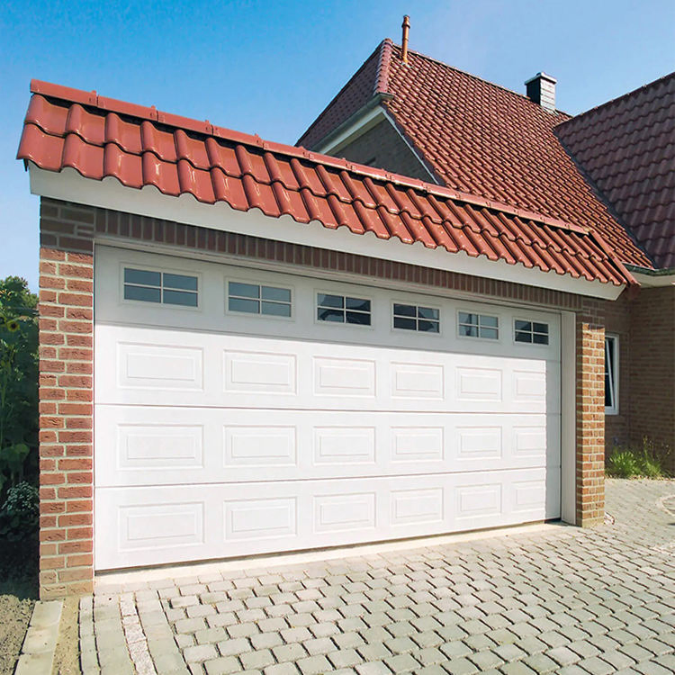 Exterior White Design Automatic Steel Plate Overhead Insulated Sectional Garage Door