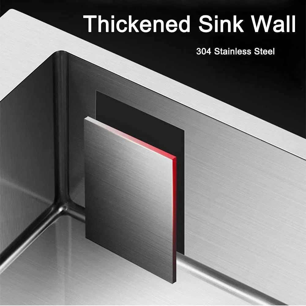 Factory Price Kitchen Dish Washing Basin Double Trough 304 Stainless Steel Sink Under The Table