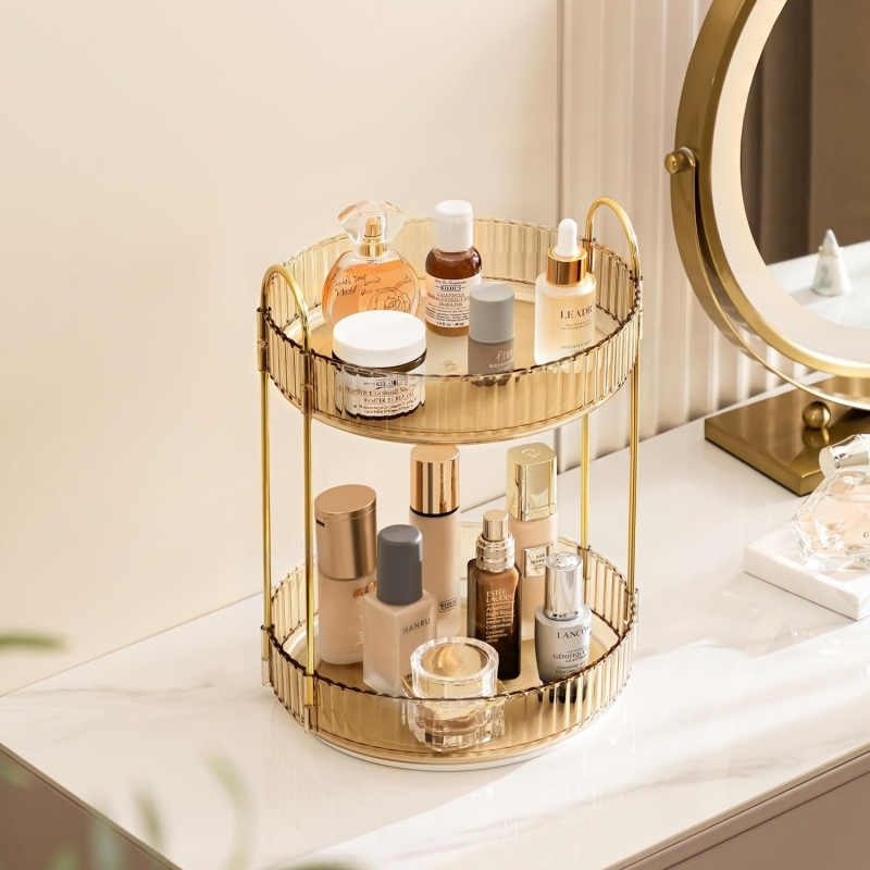 Вращающийся органайзер для косметики на 2 яруса