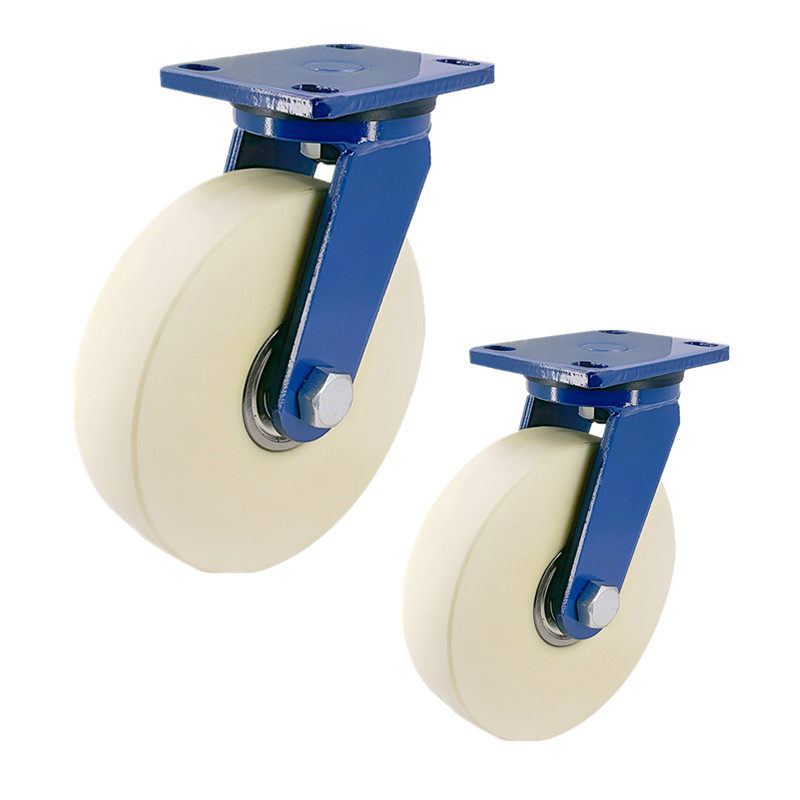 China 2000kgs Load Nylon Caster Wheel with Blue Fork Manufacturers Extra Loading
