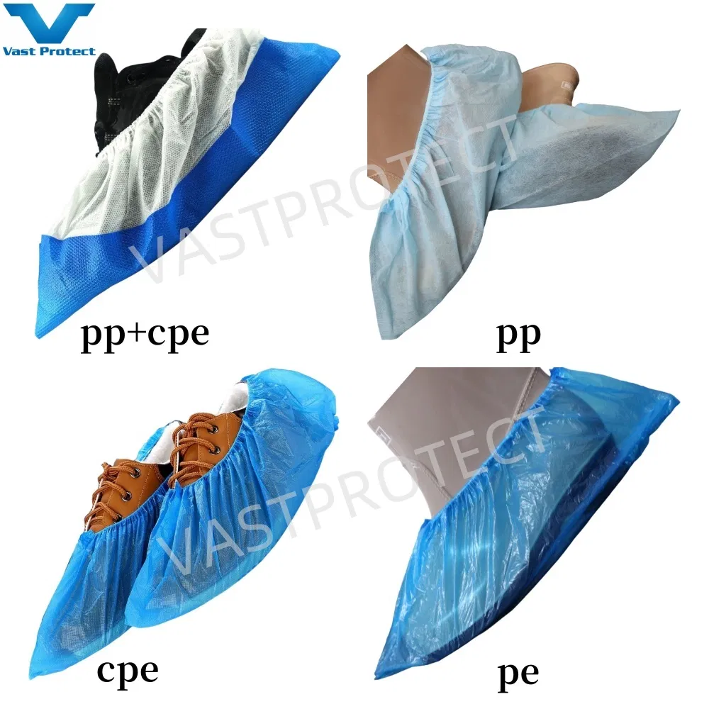 Protective Surgical/Medical/Waterproof/Clear Plastic/PE/Poly/HDPE/LDPE/CPE/Nonwoven Disposable PP Shoe Cover for Hospital/Lab/Food Processing Industry