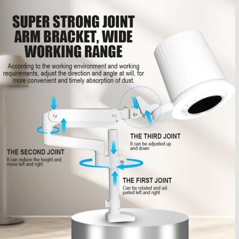 Foldable Powerful Suction LED Pedicure Nail Dust Vacuum Collector with Wheel Stand