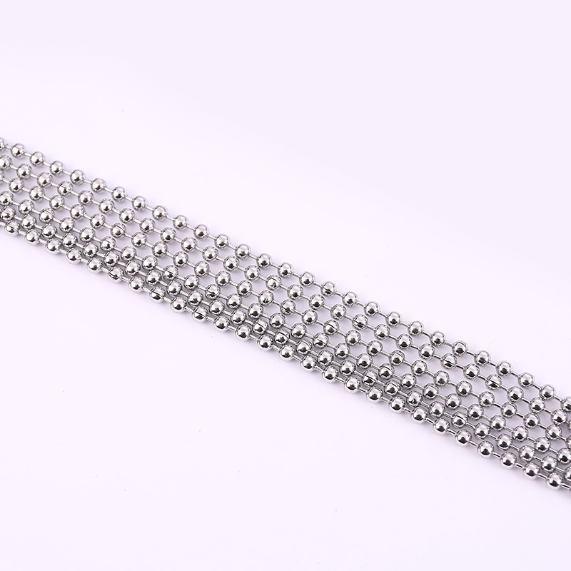 Fashion DIY Stainless Steel Ball Beads Chain Dog Tag Necklace Wholesale